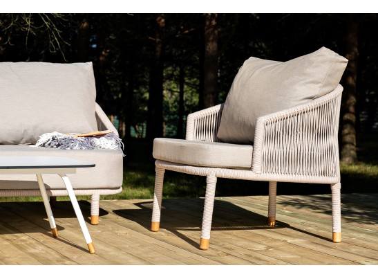 "Верона" лаунж-зона 5-местная плетеная из роупа (веревки), каркас алюминиевый белый, роуп бежевый в Ростове-на-Дону "Верона" лаунж-зона 5-местная плетеная из роупа (веревки), каркас алюминиевый белый, роуп бежевый в Ростове-на-Дону