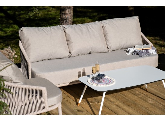 "Верона" лаунж-зона 5-местная плетеная из роупа (веревки), каркас алюминиевый белый, роуп бежевый в Ростове-на-Дону "Верона" лаунж-зона 5-местная плетеная из роупа (веревки), каркас алюминиевый белый, роуп бежевый в Ростове-на-Дону