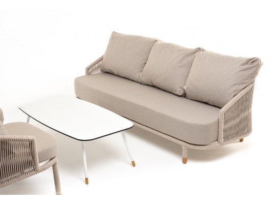 "Верона" лаунж-зона 5-местная плетеная из роупа (веревки), каркас алюминиевый белый, роуп бежевый в Ростове-на-Дону "Верона" лаунж-зона 5-местная плетеная из роупа (веревки), каркас алюминиевый белый, роуп бежевый в Ростове-на-Дону