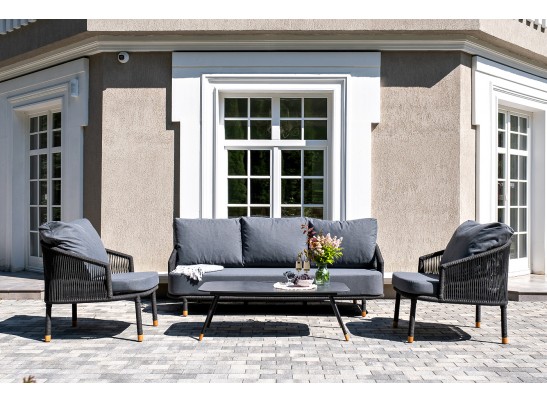 "Верона" лаунж-зона 5-местная плетеная из роупа (веревки), каркас алюминиевый темно-серый, роуп темно-серый в Ростове-на-Дону "Верона" лаунж-зона 5-местная плетеная из роупа (веревки), каркас алюминиевый темно-серый, роуп темно-серый в Ростове-на-Дону