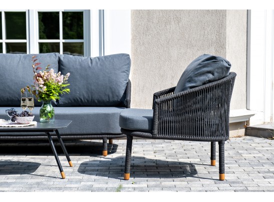 "Верона" лаунж-зона 5-местная плетеная из роупа (веревки), каркас алюминиевый темно-серый, роуп темно-серый в Ростове-на-Дону "Верона" лаунж-зона 5-местная плетеная из роупа (веревки), каркас алюминиевый темно-серый, роуп темно-серый в Ростове-на-Дону