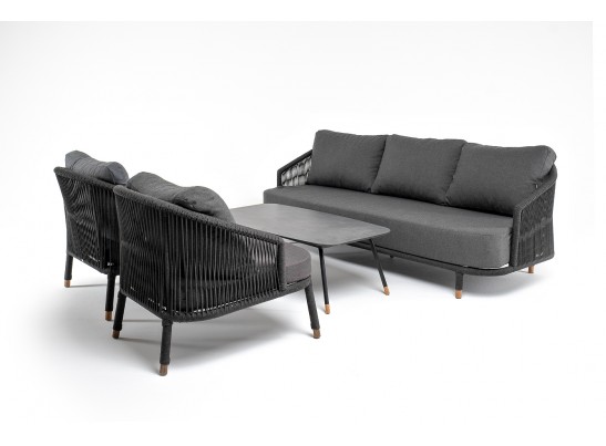 "Верона" лаунж-зона 5-местная плетеная из роупа (веревки), каркас алюминиевый темно-серый, роуп темно-серый в Ростове-на-Дону "Верона" лаунж-зона 5-местная плетеная из роупа (веревки), каркас алюминиевый темно-серый, роуп темно-серый в Ростове-на-Дону