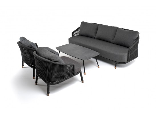 "Верона" лаунж-зона 5-местная плетеная из роупа (веревки), каркас алюминиевый темно-серый, роуп темно-серый в Ростове-на-Дону "Верона" лаунж-зона 5-местная плетеная из роупа (веревки), каркас алюминиевый темно-серый, роуп темно-серый в Ростове-на-Дону