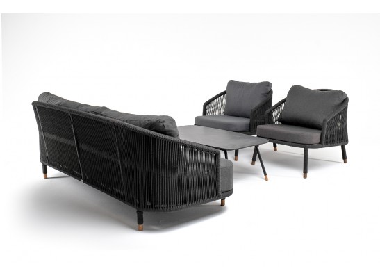 "Верона" лаунж-зона 5-местная плетеная из роупа (веревки), каркас алюминиевый темно-серый, роуп темно-серый в Ростове-на-Дону "Верона" лаунж-зона 5-местная плетеная из роупа (веревки), каркас алюминиевый темно-серый, роуп темно-серый в Ростове-на-Дону