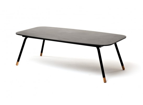 "Верона" журнальный стол из HPL 120х65, H40, каркас черный муар, цвет столешницы "серый гранит" в Ростове-на-Дону