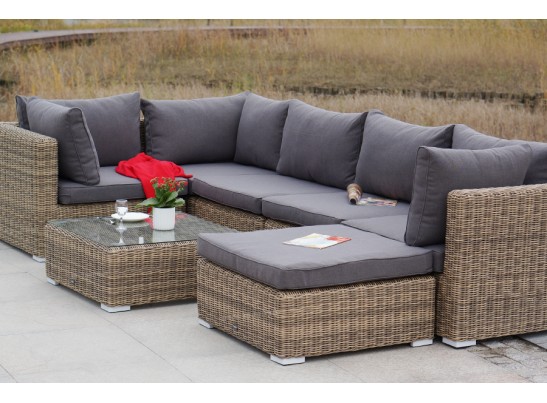 "Лунго" трансформирующийся диван из искусственного ротанга, цвет соломенный в Ростове-на-Дону