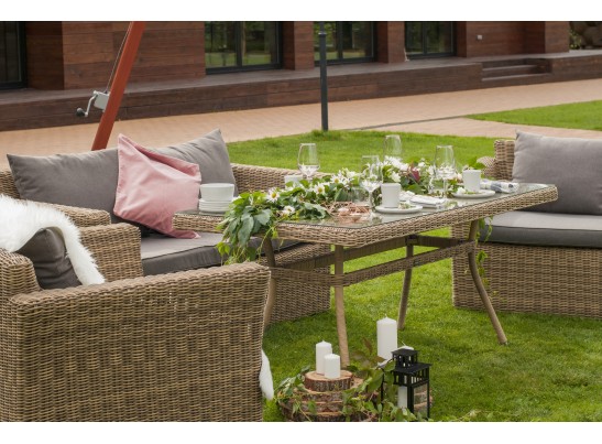 "Аффогато" обеденная группа из искусственного ротанга, цвет соломенный в Ростове-на-Дону