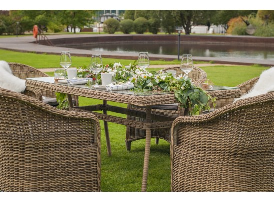 "Эспрессо" обеденная группа плетеная, цвет соломенный в Ростове-на-Дону