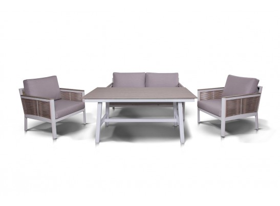 "Сан Ремо" стол обеденный из ДПК, каркас алюминиевый в Ростове-на-Дону