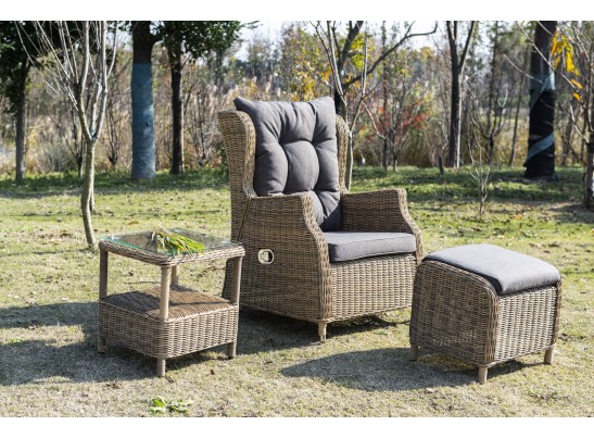 "Форио" кресло раскладное плетеное, цвет соломенный в Ростове-на-Дону