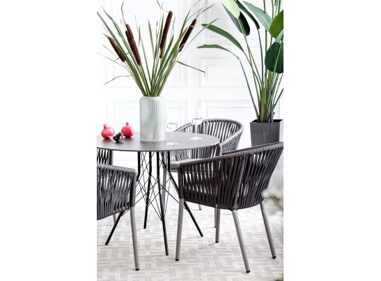 "Конте" интерьерный стол из HPL круглый Ø90см, цвет "серый гранит" в Ростове-на-Дону