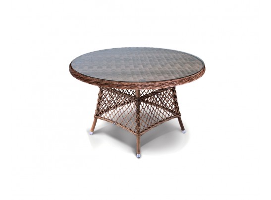 "Эспрессо" плетеный круглый стол, диаметр 118 см, цвет коричневый в Ростове-на-Дону
