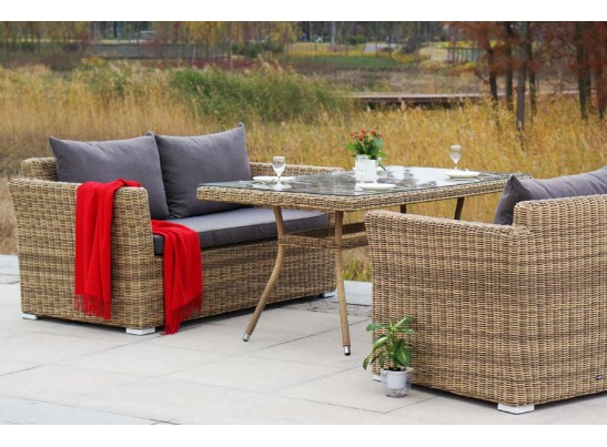 "Аффогато" обеденная группа из искусственного ротанга, цвет соломенный в Ростове-на-Дону