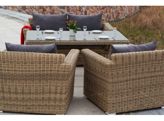 "Аффогато" обеденная группа из искусственного ротанга, цвет соломенный в Ростове-на-Дону