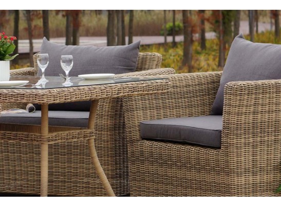 "Аффогато" обеденная группа из искусственного ротанга, цвет соломенный в Ростове-на-Дону