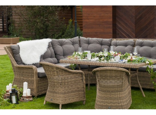 "Базелла" обеденная группа из искусственного ротанга, цвет соломенный в Ростове-на-Дону