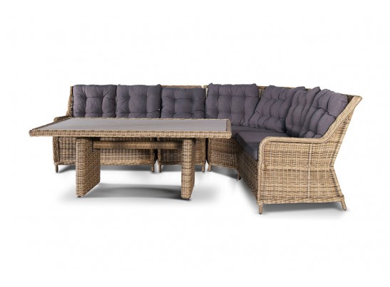 "Бергамо" обеденная группа угловая из искусственного ротанга, цвет соломенный в Ростове-на-Дону