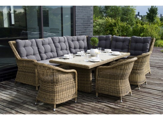 "Бергамо" обеденная группа угловая из искусственного ротанга, цвет коричневый в Ростове-на-Дону