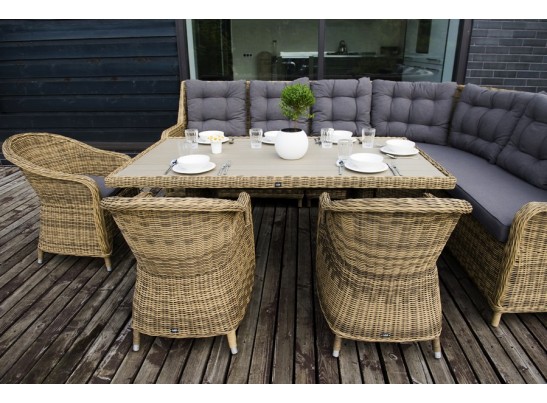 "Бергамо" обеденная группа угловая из искусственного ротанга, цвет коричневый в Ростове-на-Дону