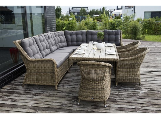 "Бергамо" обеденная группа угловая из искусственного ротанга, цвет коричневый в Ростове-на-Дону