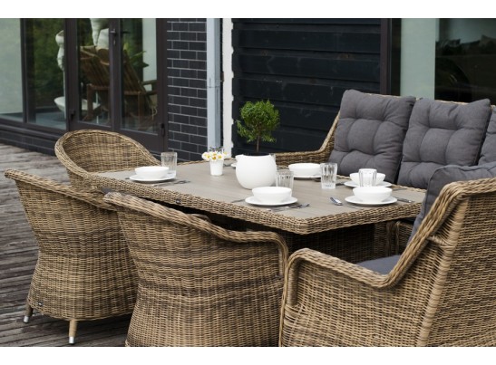 "Бергамо" обеденная группа угловая из искусственного ротанга, цвет соломенный в Ростове-на-Дону
