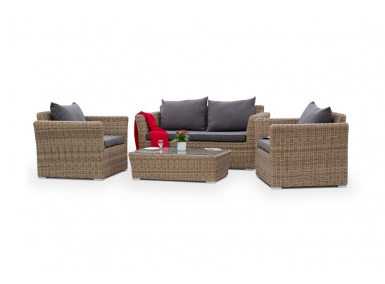 "Капучино Сингл" лаунж-зона из искусственного ротанга, цвет соломенный в Ростове-на-Дону