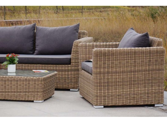 "Капучино Сингл" лаунж-зона из искусственного ротанга, цвет соломенный в Ростове-на-Дону