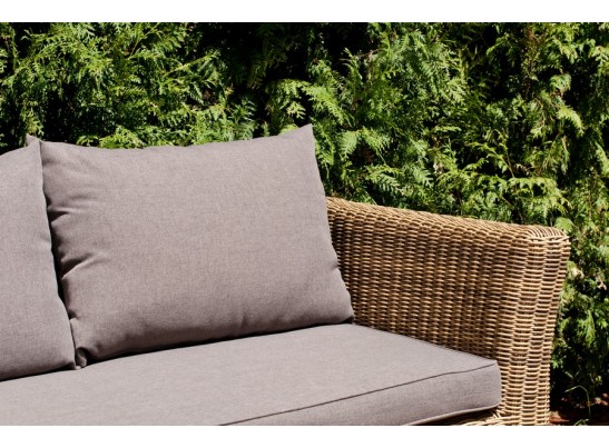 "Капучино" диван из искусственного ротанга трехместный, цвет соломенный в Ростове-на-Дону