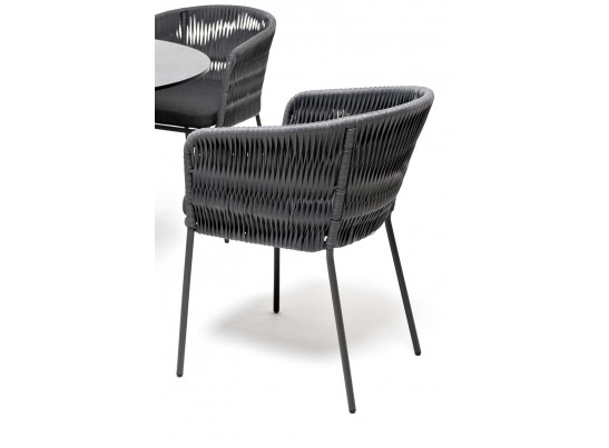 "Диего" обеденная группа на 4 персоны со стульями "Бордо" плетения колос, столешница "серый гранит" в Ростове-на-Дону