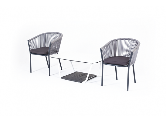 "Марсель" кофейный набор плетеный, цвет светло-серый в Ростове-на-Дону