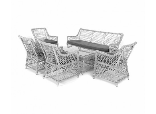 "Асти" лаунж-зона из искусственного ротанга на 6 персоны, цвет графит в Ростове-на-Дону