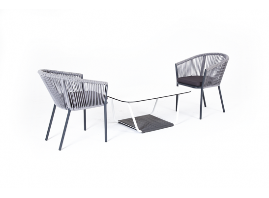 "Марсель" кофейный набор плетеный, цвет светло-серый в Ростове-на-Дону