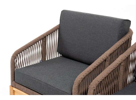 "Канны" лаунж-зона 4-местная из роупа со столиком "Канны" (серый гранит), основание дуб, роуп коричневый в Ростове-на-Дону "Канны" лаунж-зона 4-местная из роупа со столиком "Канны" (серый гранит), основание дуб, роуп коричневый в Ростове-на-Дону