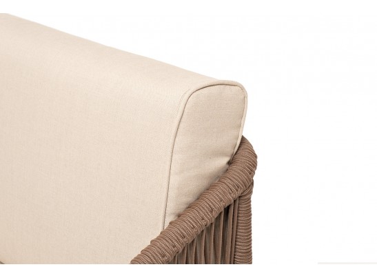 "Канны" лаунж-зона 4-местная из роупа со столом "Гранада" (серый гранит), основание дуб, роуп коричневый, ткань бежевая в Ростове-на-Дону