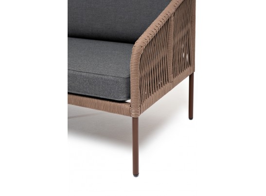 "Канны" лаунж-зона 4-местная из роупа со столом "Верона" (серый гранит), каркас алюминиевый коричневый, роуп коричневый в Ростове-на-Дону "Канны" лаунж-зона 4-местная из роупа со столом "Верона" (серый гранит), каркас алюминиевый коричневый, роуп коричневый в Ростове-на-Дону