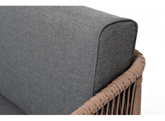 "Канны" лаунж-зона 4-местная из роупа со столом "Верона" (серый гранит), каркас алюминиевый коричневый, роуп коричневый в Ростове-на-Дону "Канны" лаунж-зона 4-местная из роупа со столом "Верона" (серый гранит), каркас алюминиевый коричневый, роуп коричневый в Ростове-на-Дону