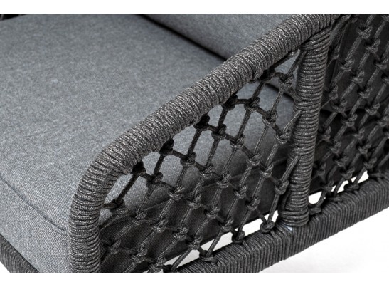 "Канны" лаунж-зона 4-местная из роупа узелкового плетения, каркас алюминий, роуп темно-серый в Ростове-на-Дону "Канны" лаунж-зона 4-местная из роупа узелкового плетения, каркас алюминий, роуп темно-серый в Ростове-на-Дону