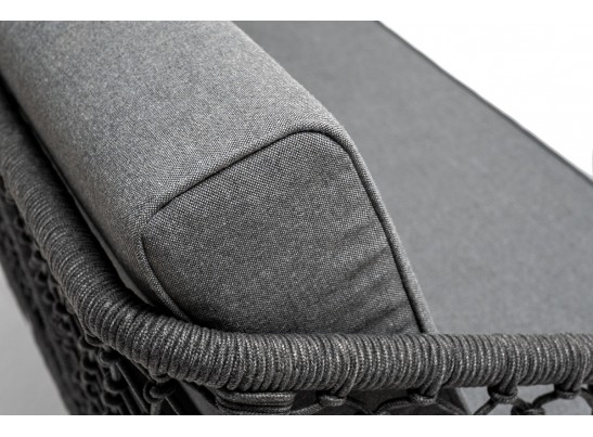 "Канны" лаунж-зона 4-местная из роупа узелкового плетения, каркас алюминий, роуп темно-серый в Ростове-на-Дону "Канны" лаунж-зона 4-местная из роупа узелкового плетения, каркас алюминий, роуп темно-серый в Ростове-на-Дону