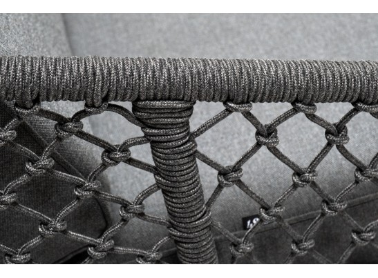 "Канны" лаунж-зона 4-местная из роупа узелкового плетения, каркас алюминий, роуп темно-серый в Ростове-на-Дону "Канны" лаунж-зона 4-местная из роупа узелкового плетения, каркас алюминий, роуп темно-серый в Ростове-на-Дону