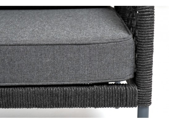 "Канны" лаунж-зона 4-местная из роупа узелкового плетения, каркас алюминий, роуп темно-серый в Ростове-на-Дону "Канны" лаунж-зона 4-местная из роупа узелкового плетения, каркас алюминий, роуп темно-серый в Ростове-на-Дону