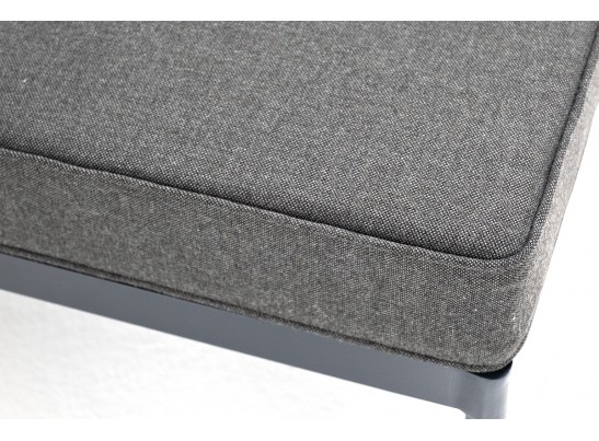 "Канны" угловой модуль плетеный из роупа, каркас алюминий темно-серый (RAL7024) муар, роуп темно-серый круглый, ткань темно-серая 027 в Ростове-на-Дону