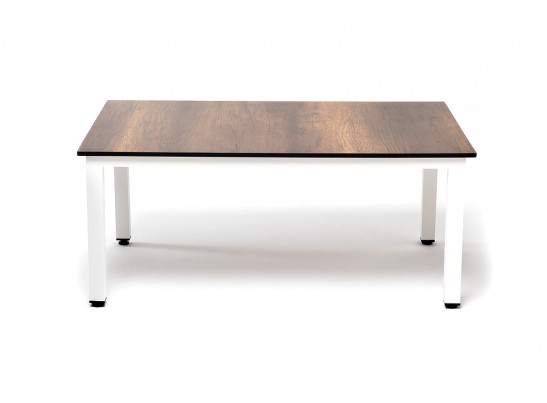 "Канны" журнальный столик из HPL 90х60, H40, каркас белый, цвет столешницы "дуб" в Ростове-на-Дону