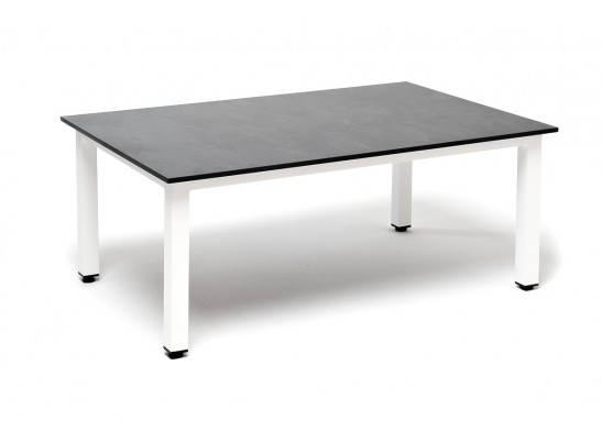 "Канны" журнальный столик из HPL 90х60, H40, каркас белый, цвет столешницы "серый гранит" в Ростове-на-Дону