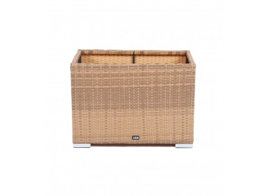 "Лунго" кашпо для цветов большое плетеное из искусственного ротанга, цвет соломенный в Ростове-на-Дону