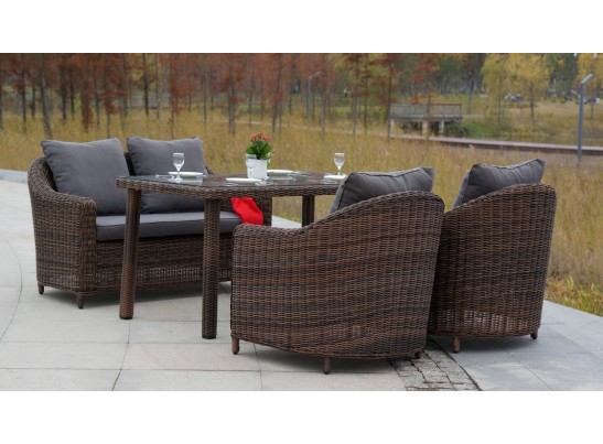 "Кон Панна" диван из искусственного ротанга двухместный, цвет коричневый в Ростове-на-Дону