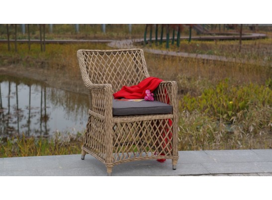 "Латте" плетеное кресло из искусственного ротанга, цвет соломенный в Ростове-на-Дону