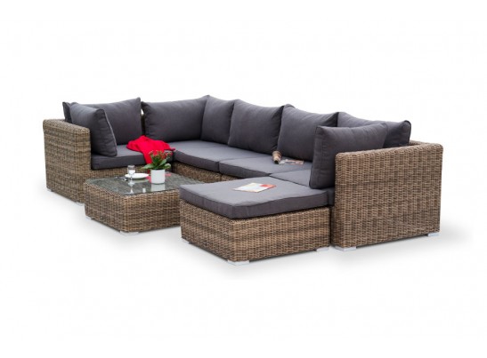 "Лунго" трансформирующаяся лаунж-зона из искусственного ротанга, цвет соломенный в Ростове-на-Дону