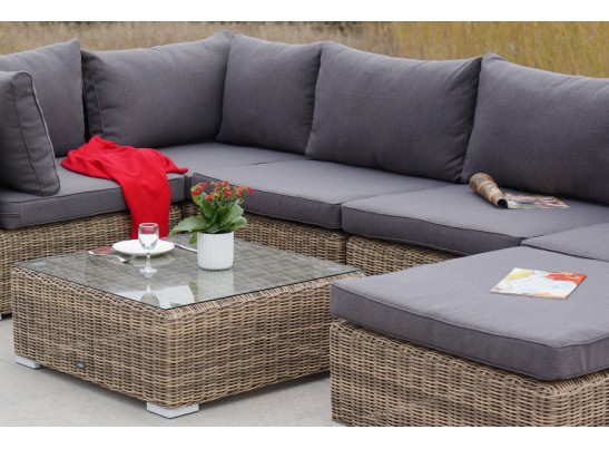 "Лунго" трансформирующаяся лаунж-зона из искусственного ротанга, цвет соломенный в Ростове-на-Дону