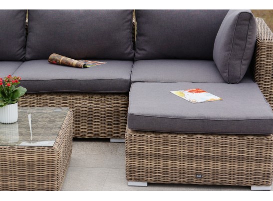 "Лунго" трансформирующаяся лаунж-зона из искусственного ротанга, цвет соломенный в Ростове-на-Дону