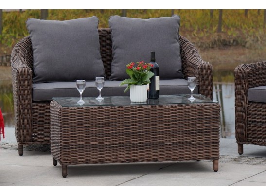 "Кон Панна" столик журнальный из искусственного ротанга, цвет коричневый в Ростове-на-Дону